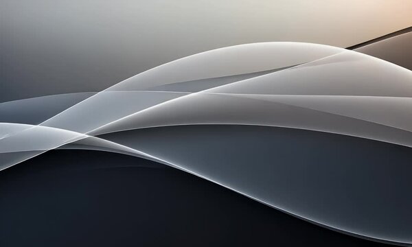 Abstract Dark Grey and Silver Waves Background