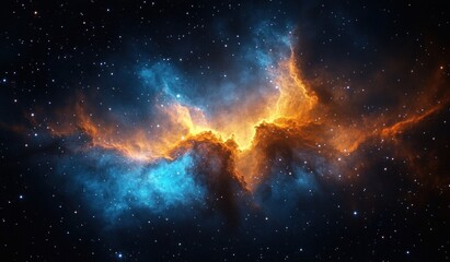 Fototapeta premium Vibrant Cosmic Nebula and Stars in Deep Space