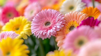 A stunning bouquet of vibrant spring flowers in pink orange yellow and magenta
