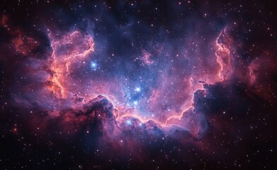 Obraz premium Interstellar Nebula and Stars in Cosmic Space Art Realism