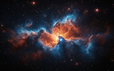 Fototapeta premium Vivid Cosmic Nebula with Stars and Interstellar Clouds in Space