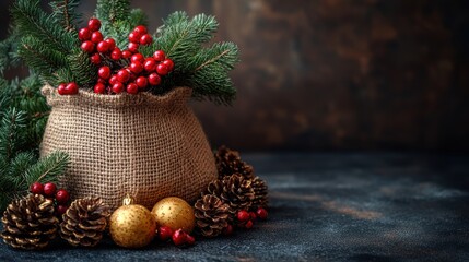 christmas gifts bag vertica,stock photo