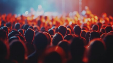 Obraz premium Concert crowd enjoying live music performance