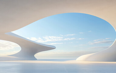 Minimalist modern architecture and spatial structure
