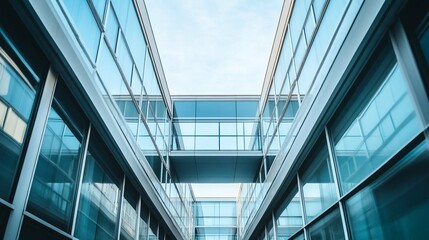 Obraz premium Skyward Gaze Modern Glass Architecture
