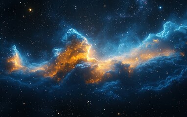 Cosmic Nebula Stars Deep Space Celestial Clouds and Bright Glows in the Universe