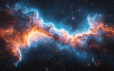 Obraz premium Mesmerizing Deep Space Nebula Glowing in Vibrant Blue and Pink Hues