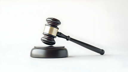 Isolated Wooden Gavel On A White Background Indicating Legal Justice And Authority