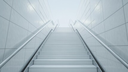 Modern stairway ascending to bright future