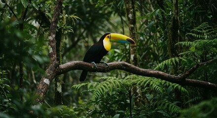 Fototapeta premium Toucan Perched in Jungle