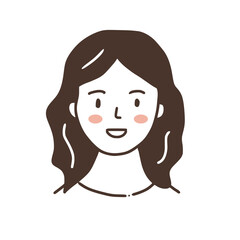 girl avatar outline hand drawn icon profile picture image ui cute kawaii