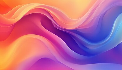 Fototapeta premium Vibrant, flowing abstract background. Fluid, dynamic shapes with a blend of warm and cool colors create a captivating visual experience