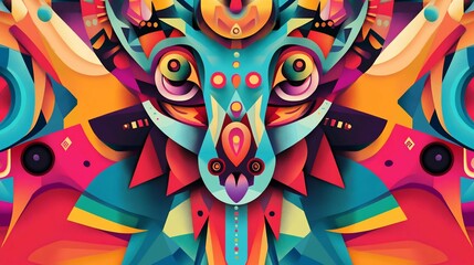 Obraz premium Kaleidoscope Creature Vivid Geometric Symmetry
