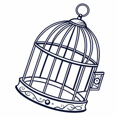 vector illustration of a bird cage