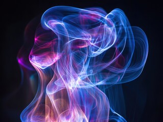 Naklejka premium Holographic light painting futuristic theme with space for text below