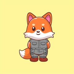 Fox Wearing Suit Illustration