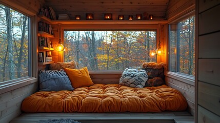 Autumn Cabin Reading Nook