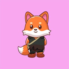 Fox Wearing Suit Illustration