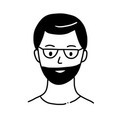hand drawn man avatar icon profile