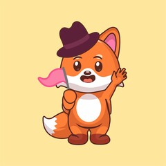 fox carrying carnival equipment