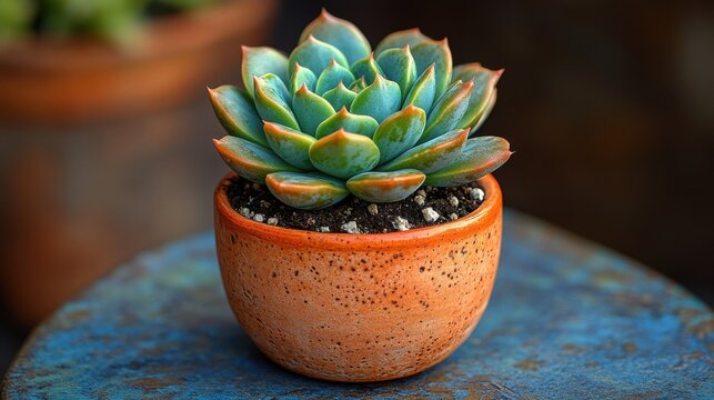 gasteria succulent in an orange pot featuring unique mottled green leaves a compact plant ideal for indoor decor and succulent collections,illustration