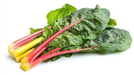 Swiss chard isolated on white background