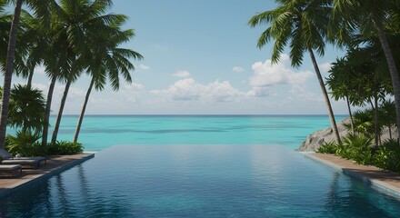 Fototapeta premium Oceanfront Villa with Pool