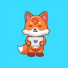 Fox at Work Illustration