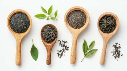 Tea rituals for skin health isolated on white background