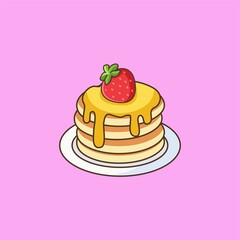 Pancake Sauce Orange Illustration