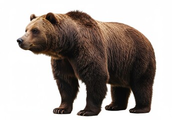 Brown grizzly bear full body