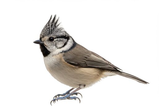 Small songbird crested tit detailed