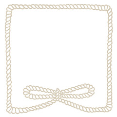 ベージュの大きなリボン付きロープフレーム