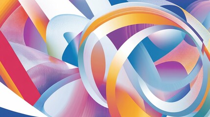 Fototapeta premium Abstract Flowing Forms in Vibrant Hues