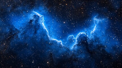 Obraz premium Luminous Blue Nebula Cosmic Background