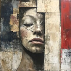 Abstract Portrait of a Woman: Serene and Thoughtful