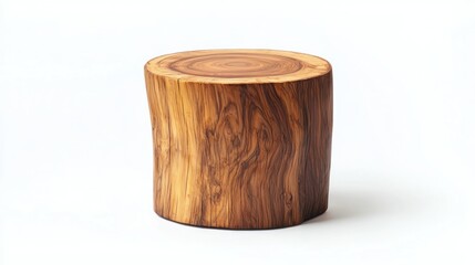 Wooden side table isolated on white background