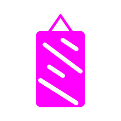 pink paper clip isolated on white