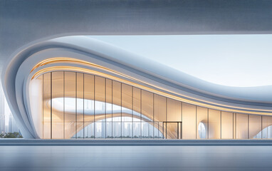 Fototapeta premium Minimalist modern architecture and spatial structure 