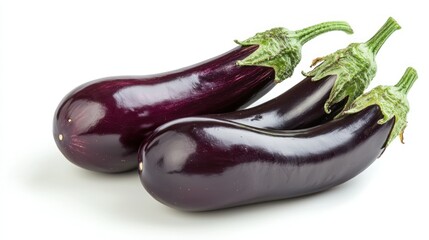 Purple eggplant isolated on white background