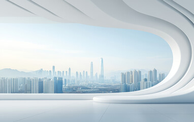 Fototapeta premium Minimalist modern architecture and spatial structure 