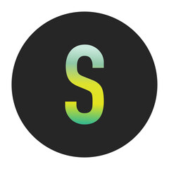 Minimalist Capital Letter S with Green and Yellow Gradient on a Black Circle Symbolizing Sustainability and World Environment Day