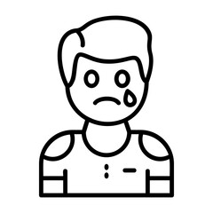 Sadness Outline Style Emotion Icon