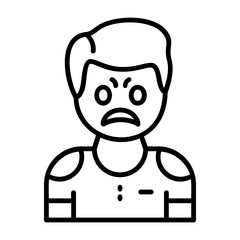 Anger Outline Style Emotion Icon