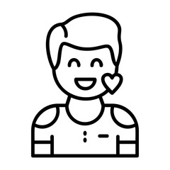 Love Outline Style Emotion Icon