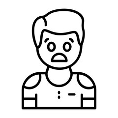 Fear Outline Style Emotion Icon