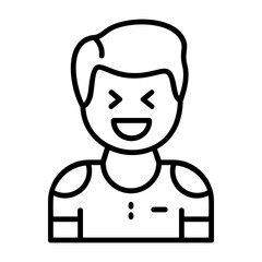 Excitement Outline Style Emotion Icon