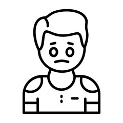 Disappointment Outline Style Emotion Icon