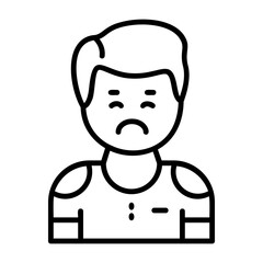 Despair Outline Style Emotion Icon
