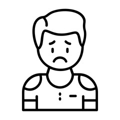 Disconcertment Outline Style Emotion Icon